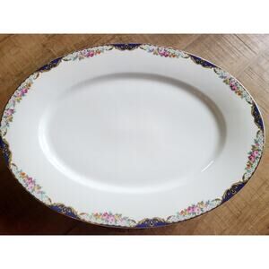 Vintage TK Thun Czechoslovakia Floral Serving Dish Gold Trim China‎ THU55 THUNY